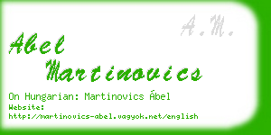 abel martinovics business card